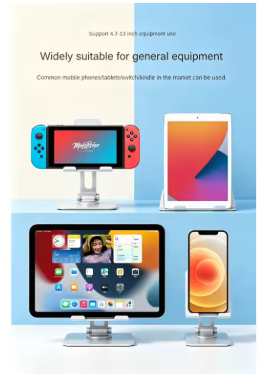 128cm Gooseneck Phone Holder, 360° Rotating Clamp Stand for Bed & Desk,