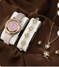 Luxury Ladies 5pcs/set Fashion Women's Quartz Watch Necklace Earrings Bracelet Ring Jewelry Set for Women Gift Sets